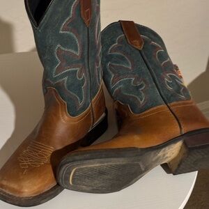 Brown and Blue Western Boots